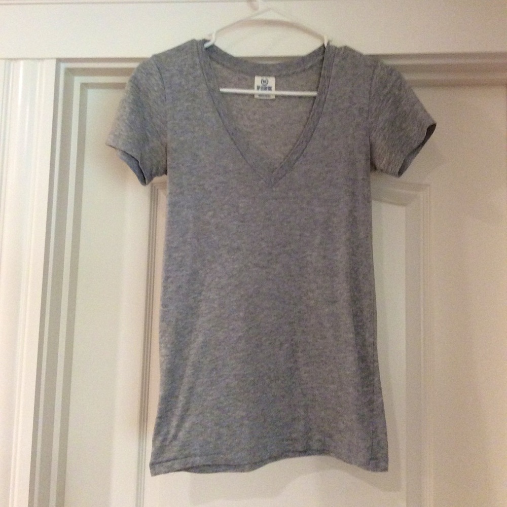 Pink (Victoria Secret) V Neck Gray T Shirt